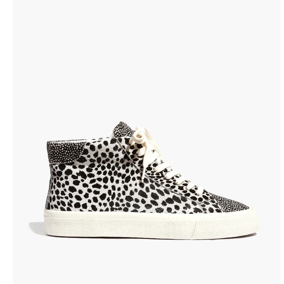 Madewell • Sidewalk High-Top Sneakers in Spot Mix Suede • Size 7.5 - Picture 2 of 9